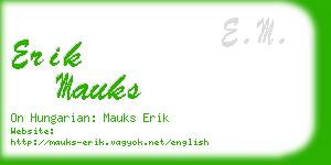 erik mauks business card